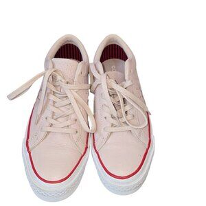 Converse Ladies One-Star Barely Rose Pink Leather Sneakers, size 7